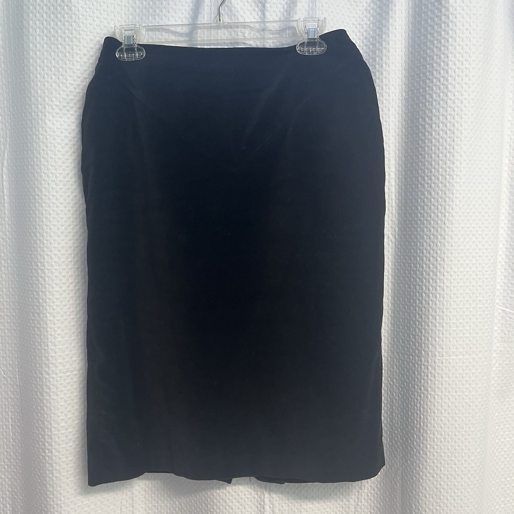 Vtg Saks Fifth Avenue Black Velvet Pencil Skirt Feminine Quiet Luxury 12